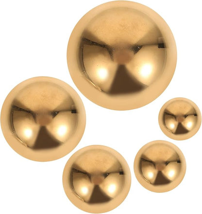 5Pcs Golden Stainless Steel Gazing Spheres Reflective Half Ball Garden Decor for Unique Photography and Outdoor Decoration
