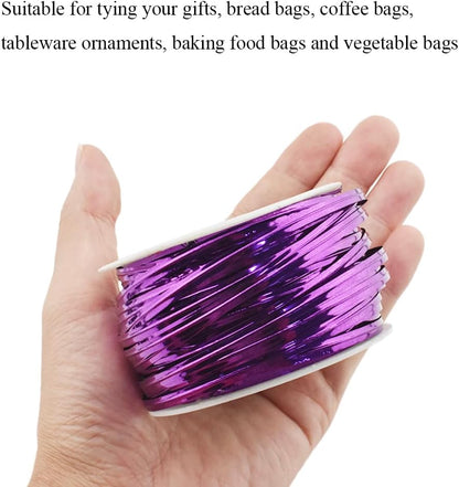 HAHIYO 100Yards/300Feet/91M Purple Metal Twist Ties Bread Candy Coffee Bag Ties Plant Garden Twist Ties for Cellophane Treat Bag Gift Wraping Bag Plastic Bag Halloween Party Cake Present Art Craft