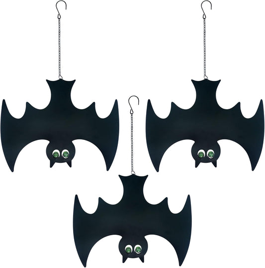 Outdoor Metal Bats, Halloween Decoration, Glow-in-The-Dark Hanging Bats, Silhouette Pendant