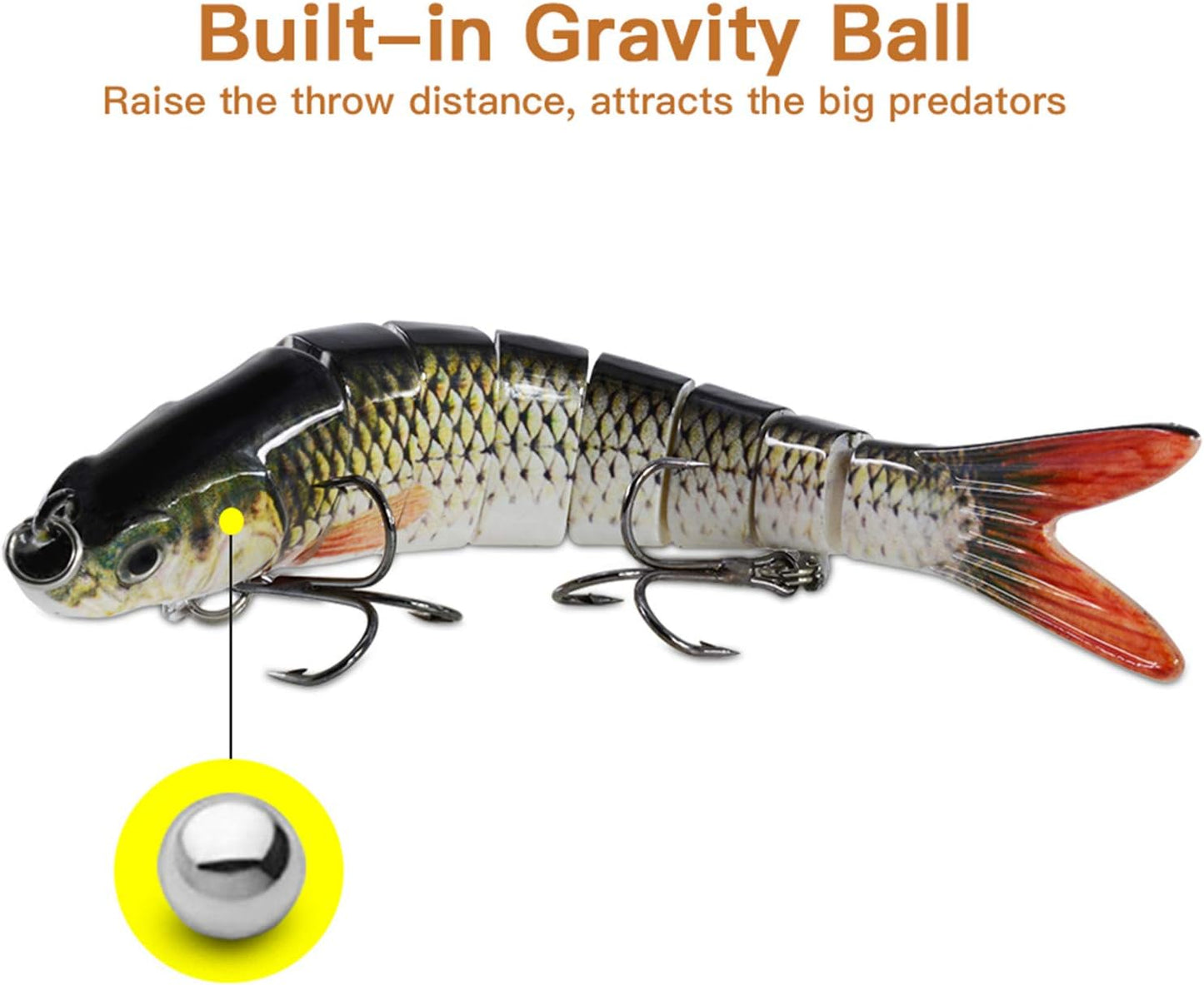 Fishing Lures for Bass Trout Topwater Multi Jointed Swimbaits Slow Sinking Bionic Swimming Lures Bass Freshwater Saltwater Bass Lifelike Fishing Lures Kit