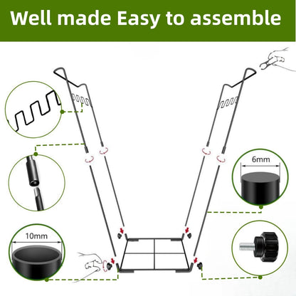 2PCS Garden Trash Bag Holder - Outdoor Leaf Bag Support Stand Multi-Use Metal Garbage Bag Holder Frame Holds 30-45 Gallons Bag for Leaves, Camping, Yard Weeding, Lawn Party