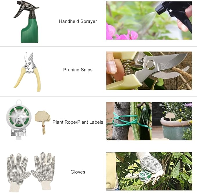 12-Piece Heavy Duty Stainless Steel Gardening Tools Kit with Storage Organizer Handbag & Tool Apron - All-in-One Premium Garden Gift Set for Women/Men