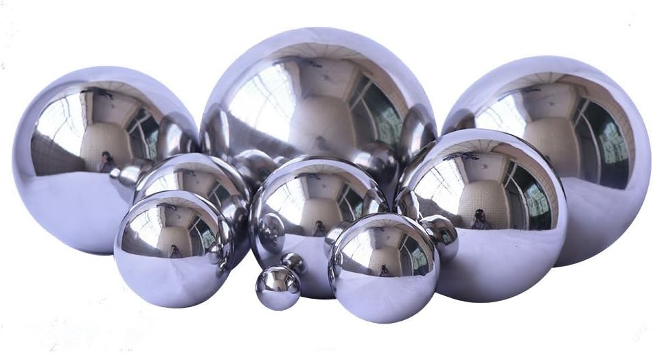 Pack of 2, Stainless Steel Hollow Gazing Ball Mirror Polished Shiny Sphere for Home Garden Ornament (4.7 Inch)