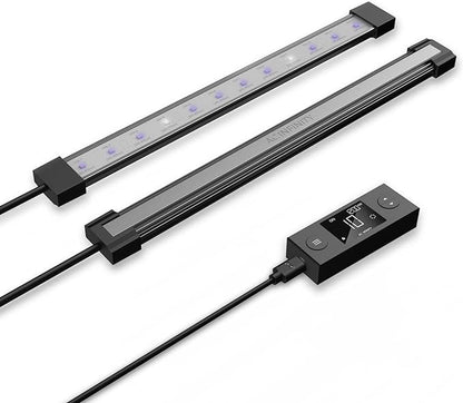 AC Infinity IONBEAM U2, Targeted Spectrum UV LED Grow Light Bars 11”, 2-Bar Lighting Kit with 365nm and 395nm Diodes, Digital Dimming Schedule Controller, for Indoor Plants, Grow Tents, Greenhouses