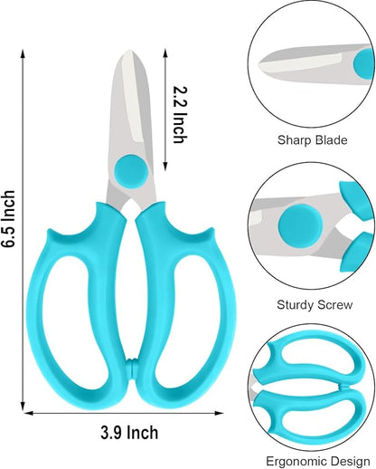 Flower Scissors - Stainless Steel Flower Shears, Garden Plant Floral Shears for Fresh Flowers Stems (Blue, Green, Pink, Violet) (1 PC Green)