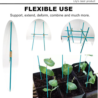 HOPELF 50 Pack 12" Bamboo Plant Stakes for Wood Garden Sticks，Wooden Plant Supports，Indoor Gardening Plant Supports，Floral Plant Support ，Potted Plants，Crafts, More Size Choices 8"/12"/16"
