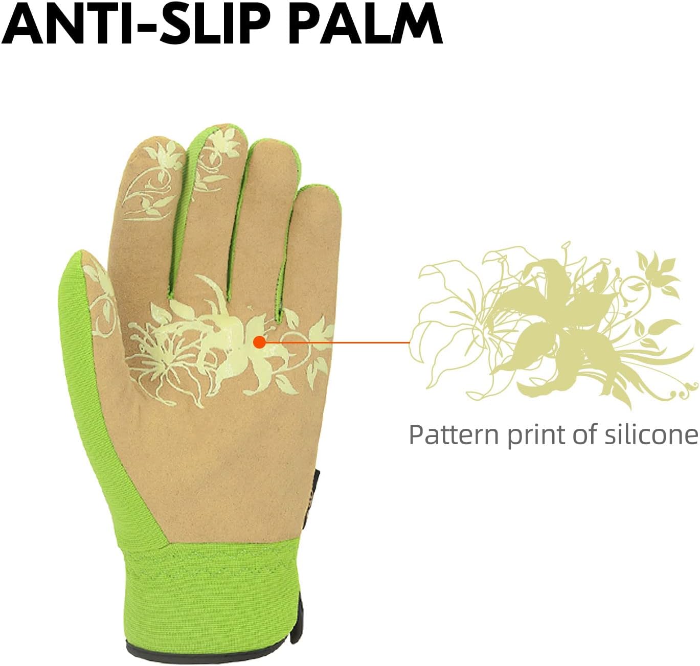 Vgo... Gardening Gloves for Women,Puncture-proof,Thornproof,Safety Work Gloves for Weeding,Digging,Synthetic Leather(S,Green,SL7443)