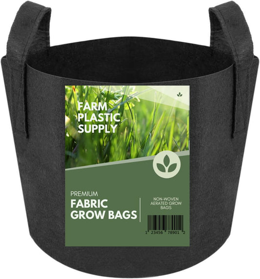 Farm Plastic Supply - 200 Gallon Fabric Grow Bags - (1 Pack) - Nonwoven Fabric Pots with Handles, Grow Bag, Plant Grow Bags, Garden Bag, for Farming, Gardening, Agriculture