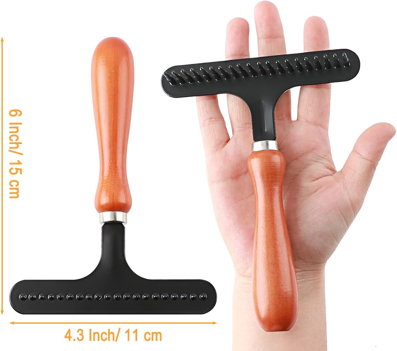 Hand Held Carpet Rake, Making Carpets Fluffy Again, Clean Hair, Let Carpet Restore Softness (Iron, Black)