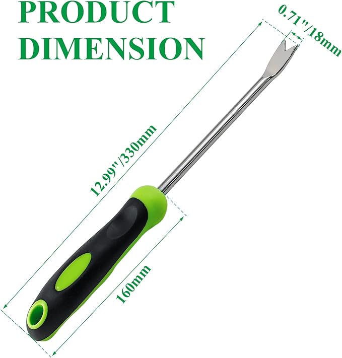 Dandelion Weeder Puller Tool with Soft Handle, Stainless Steel Garden Weed Remover Tool Weed Puller Tool Garden Weeder for Lawn Farmland Transplant Gardening Plant Tool
