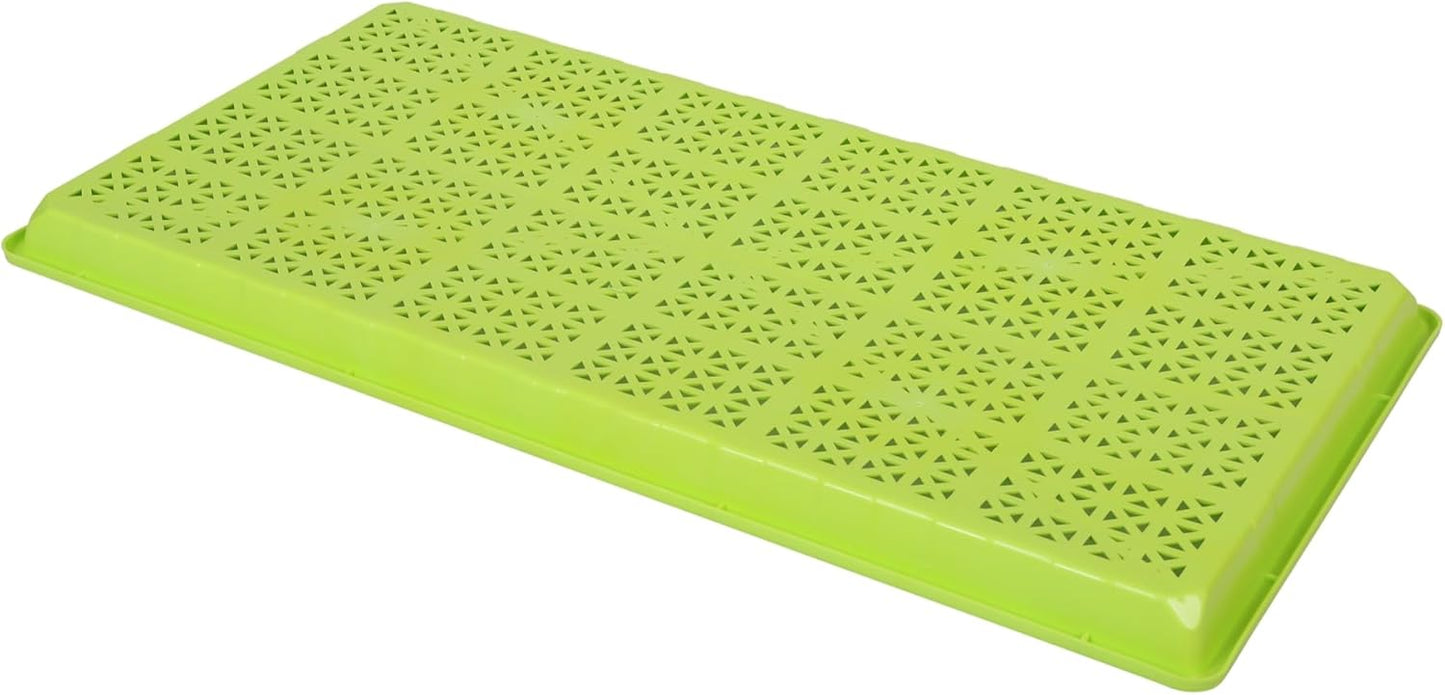 SUNPACK 10" x 20" Heavy Duty Mesh Plastic Seed Starting Tray, Lime Green, 1" (Pack of 30) - Ensures Water Drainage and Aeration, Perfect for Greenhouses or Indoor Gardening