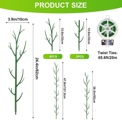 7 Pack Monstera Plant Support - 24.4" Plant Support Stakes for Indoor Plants Sticks Support Tall Indoor Plant Stakes with Twist Ties Stackable Plant Stem Support for Monstera Plants