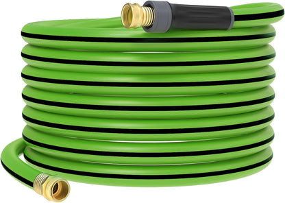 Hybrid Hose 75ft x 5/8", Short Garden Water Hose Heavy Duty, Flexible, Lightweight Hybrid Water Hose with Swivel Handle,3/4'' Brass Fittings, Available For Reel Cart Backyard Burst 500 PSI