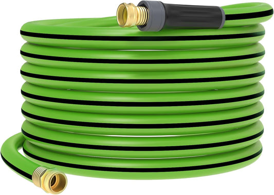 Hybrid Hose 75ft x 5/8", Short Garden Water Hose Heavy Duty, Flexible, Lightweight Hybrid Water Hose with Swivel Handle,3/4'' Brass Fittings, Available For Reel Cart Backyard Burst 500 PSI