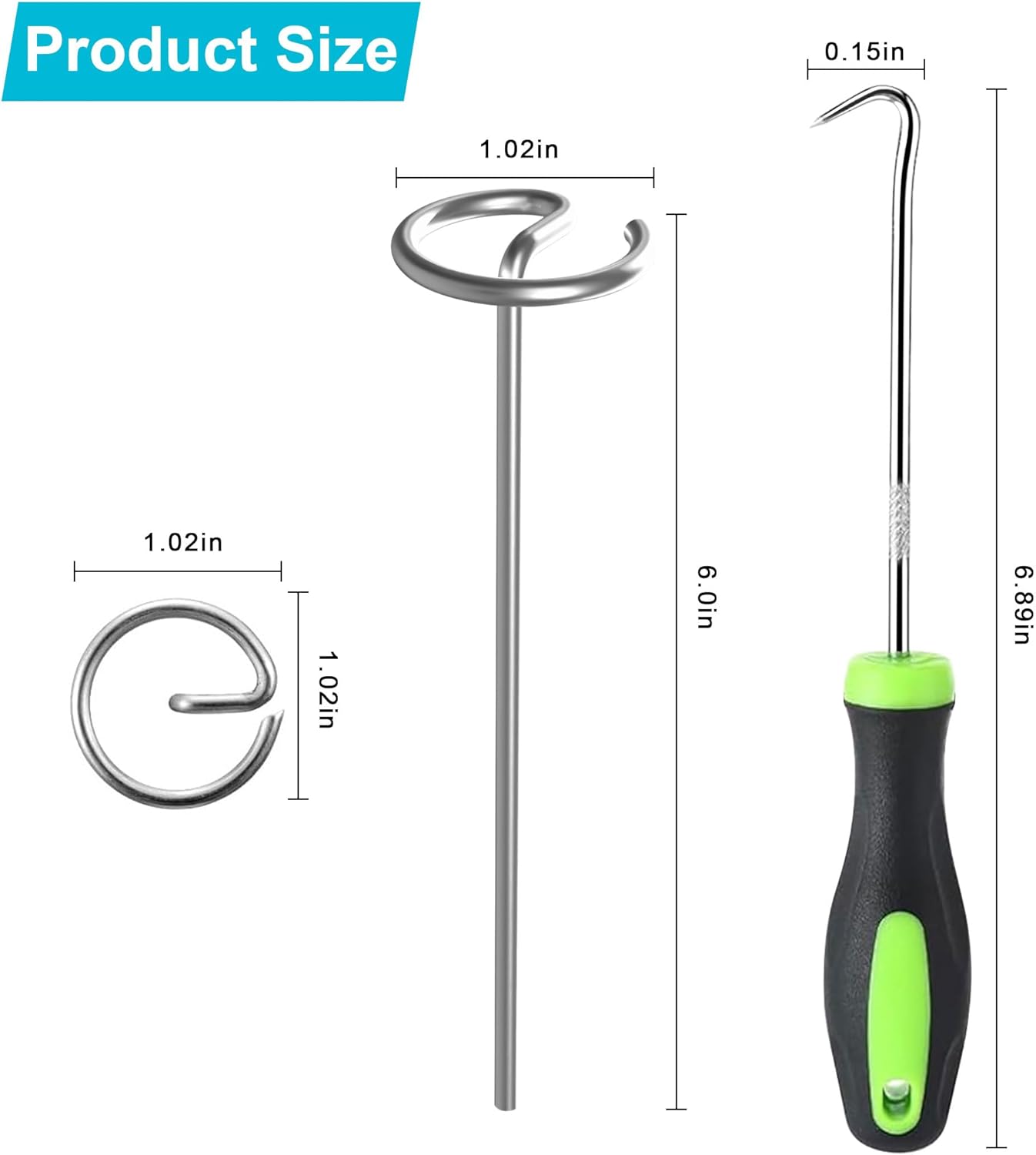 Landscape Fabric Stake, 6-inch Galvanized Round Head Landscape Nail Steel Anti Bending Weed Barrier Stake, Used for Plant Cover, Lawn, Fence, and Ground Garden Stake