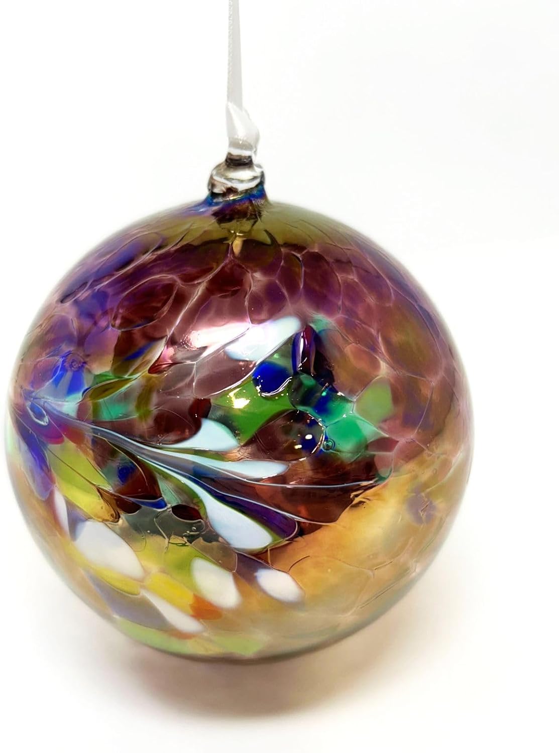 Large Friendship Glass Ball Globe - Purple 4.7 inch Hand Blown Handmade Hanging Garden Gazing Ball Indoor Outdoor Home Décor