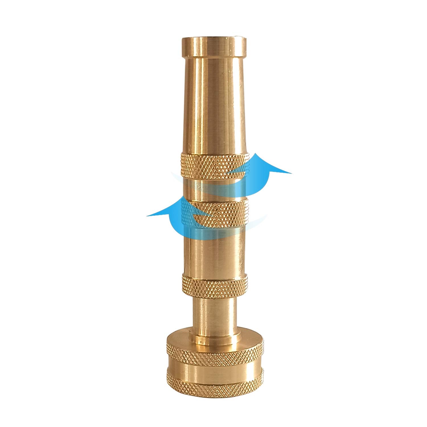 Hourleey Adjustable Twist Hose Nozzle, 4" Heavy-Duty Brass Hose Nozzle with 10 Garden Hose Rubber