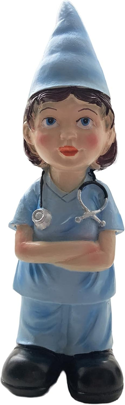 molchagar Nurse Garden Gnome Statue,Healthcare Worker Gnome Figurine for Lawn Ornaments Indoor or Outdoor Decor Christmas Birthday Gift