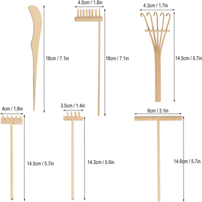 18 PCS DIY Sand Zen Garden Tools, Mini Zen Garden Rake Sets for Serenity and Spiritual Meditation, Tasteful and Elegant Zen Garden Accessories for Home Decor, and Father or Mother's Gift, by GNIEMCKIN
