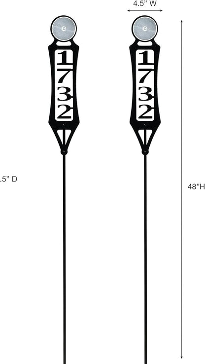 Pathways Vertical Custom Reflective Driveway Marker Set of Two | Personalize with 1-5 House Numbers