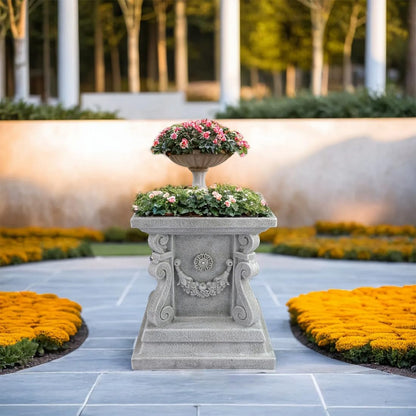 Outdoor Garden Classic Plinth Base Statue Riser，Garden Pedestal Stand For Sculptures, Plant，Flower Pots Decor， Large 12 Inch Tall.
