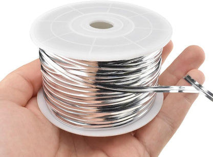 HAHIYO 100Yards/300Feet/91M Silver Metal Twist Ties Bread Candy Coffee Bag Ties Plant Garden Twist Ties for Cellophane Treat Bag Gift Wraping Bag Plastic Bag Halloween Party Cake Present Art Craft