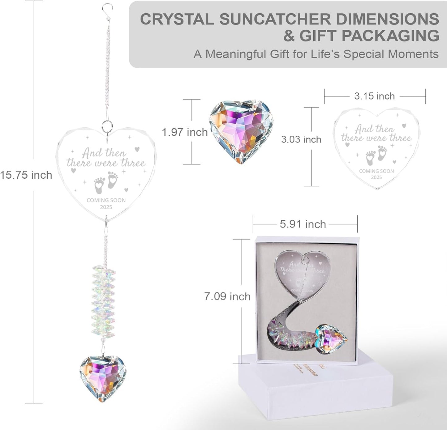 Gifts for Expecting Parents - Expecting Parents to Be Unique Gifts - Baby Pregnancy Announcement Gift Ideas for Husband, Family - Baby Crystal Suncatcher 2025 - Glass Pregnancy Announcement Suncatcher