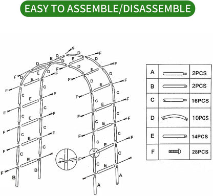 Iron Pergola Arbor Practical, 7.9 Feet High x 4.6 Feet Wide, Assemble Easily for Various Climbing Plant Wedding Garden Arch Bridal Party Decoration Wide Arbor, 2 Pack