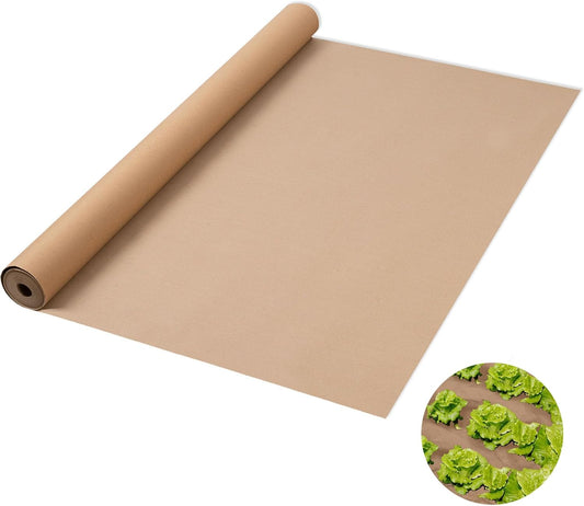 4 x 100 Ft Biodegradable Paper Weed Barrier Heavy Duty Biodegradable Landscape Fabric Garden Bed