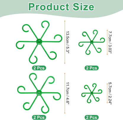 HARFINGTON 8pcs Plant Stem Support 4 Sizes Climbing Houseplant Stem Holder Stakes Reusable Flower Trellis Plant Stand for Outdoor Indoor, Green