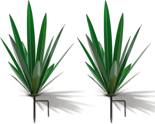 Homight Large Agave Sculpture Rustic Metal Agave Plant Outdoor Interior Decoration Outdoor Lawn Decoration Yard Wooden Posts Matching Garden Suitable for Patio