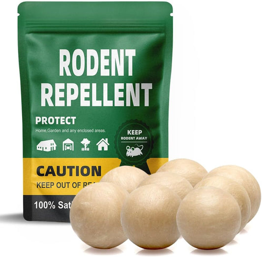Rodent Repellent Balls Indoor/Outdoor Mice Repellent Indoor, Rat Repellent for Outside, Outdoor Mouse Repellant, Peppermint Balls for Rodents, Rat Repeller for Car Engines 8 Pack