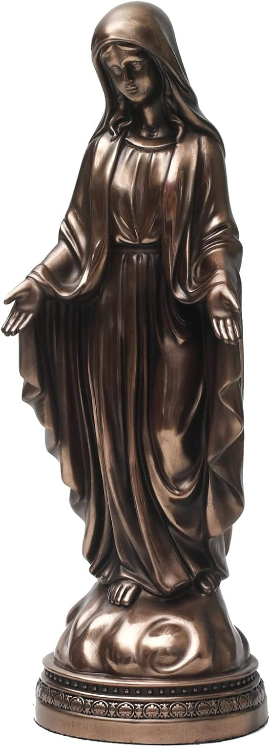 12 Inch Blessed Virgin Mary Decorative Figurine，Catholic Religious Gifts 12 Inch Resin Statue Figurine (Cold Cast Bronze)