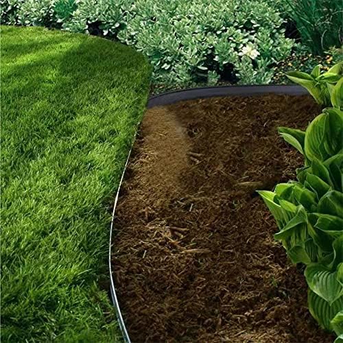 Garden Edging，300FT Landscape Edging with 500 6" Spikes for Lawn 1.5 Inch Tall(Black, 300FT)