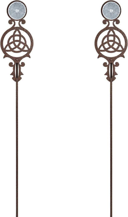 Touch of Class Pathways Reflective Driveway Marker Stake Set of Two for Outdoor Use | Celtic Knot Emblem Design | Personalized Tall Reflector Set of 2 | Weathered Bronze Durable Finish