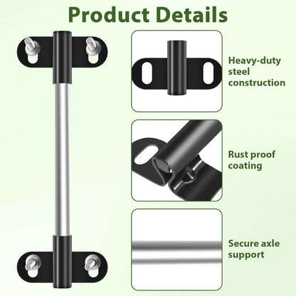 Wheelbarrow Axle Bracket Set for 5/8" Axles Wheelbarrows 10" x 0.63" Shaft Heavy-Duty Wheelbarrow Replacement Parts (2 Set)