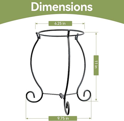 Lily's Home Metal Gazing Ball Stand for 8-10 inch Metal and Glass Garden Gazing Globes. Black.