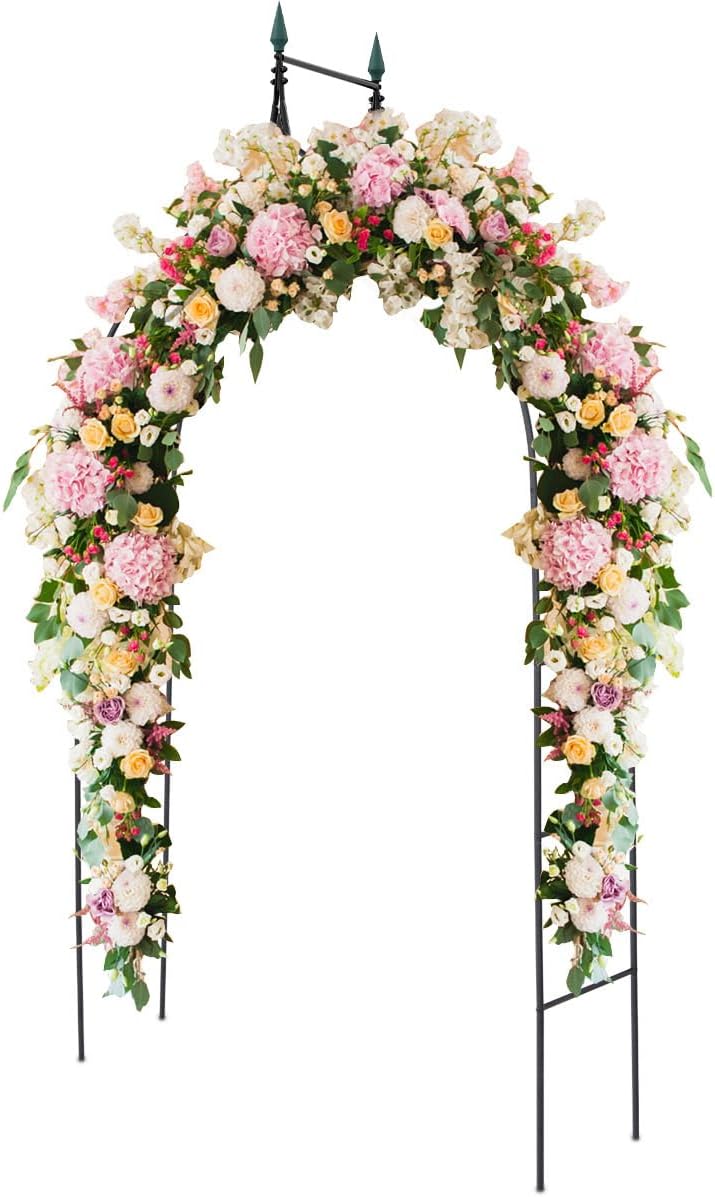 S AFSTAR 9.5 Ft Metal Arch, Outdoor Garden Arch for Various Climbing Plant Flower, Wedding Backdrop Stand Archway Arbor for Wedding Garden Party Ceremony Gothic Style Decoration, Easy-to-Assemble (1)