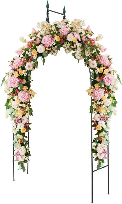 S AFSTAR 9.5 Ft Metal Arch, Outdoor Garden Arch for Various Climbing Plant Flower, Wedding Backdrop Stand Archway Arbor for Wedding Garden Party Ceremony Gothic Style Decoration, Easy-to-Assemble (1)