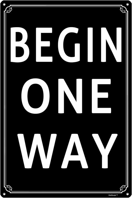 8x12" Begin One Way Parking Lot Sign - High-Intensity Grade Aluminum, Weatherproof &