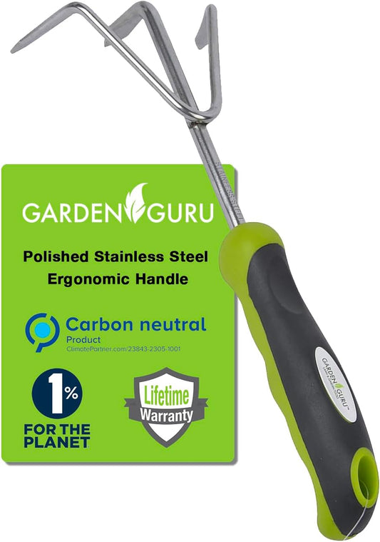 Garden GURU Hand Cultivator Rake Tiller Tool - Stainless Steel for Ultimate Strength - Rust Resistant - Ergonomic Handle - Great for Gardening Cultivating Loosening Weeding - 1 Case (50 Pcs)