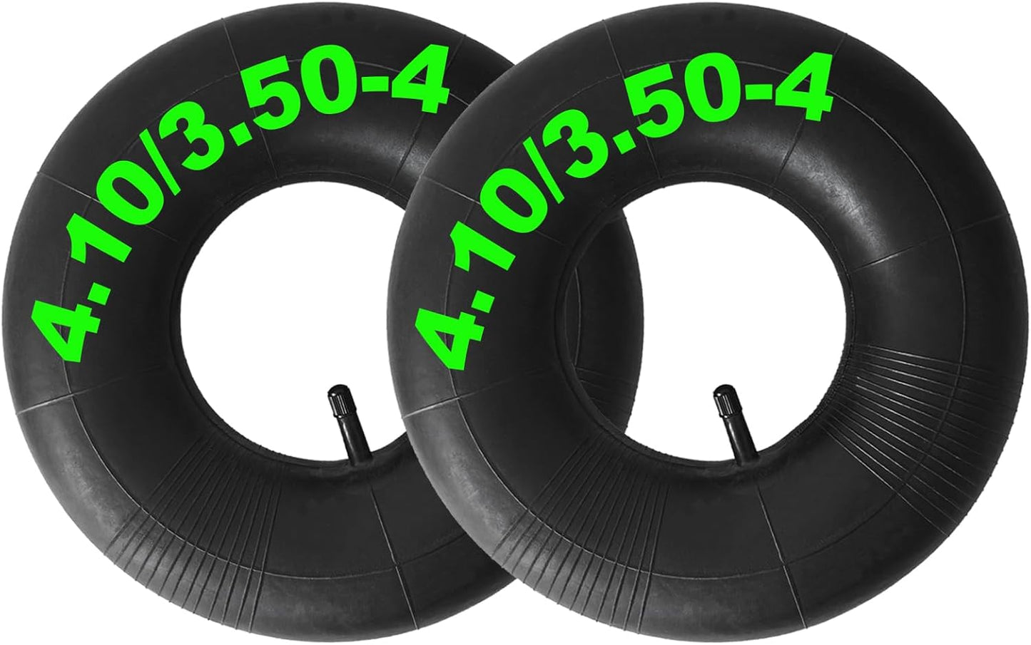 2-Pcs 4.10/3.50-4 Inner Tube 4.10-4 3.50-4 Heavy Duty Replacement Tube Straight Valve Stem for Wheelbarrows/Mowers/Hand Trucks and More