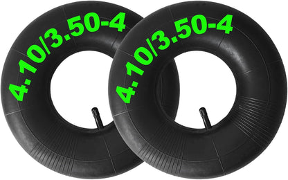2-Pcs 4.10/3.50-4 Inner Tube 4.10-4 3.50-4 Heavy Duty Replacement Tube Straight Valve Stem for Wheelbarrows/Mowers/Hand Trucks and More