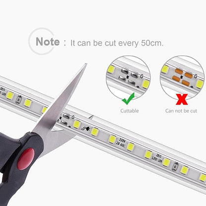 9.84FT LED Strip Lights Outdoor Waterproof, 6500K Super Bright LED Tape Lights,110 V White Rope Lights,360 LEDs Strip Lighting for Bedroom, Backyards, Garden