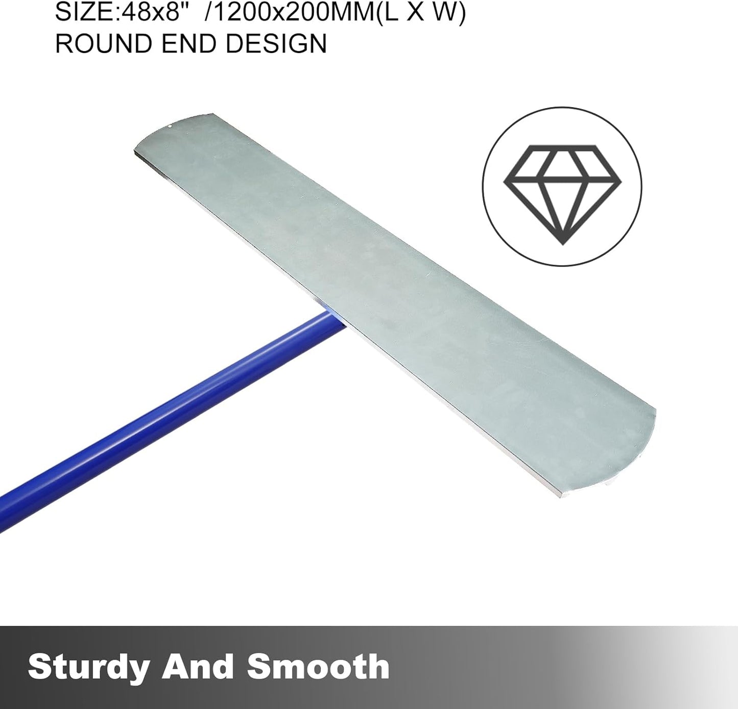 Bull Float Aluminum Magnesium Alloy Concrete Float 48"x8" Round End Board Kit trowel Tool Cement Tools Float Bracket Concrete Tools Finishing With 57" Handle x4 VOYAR