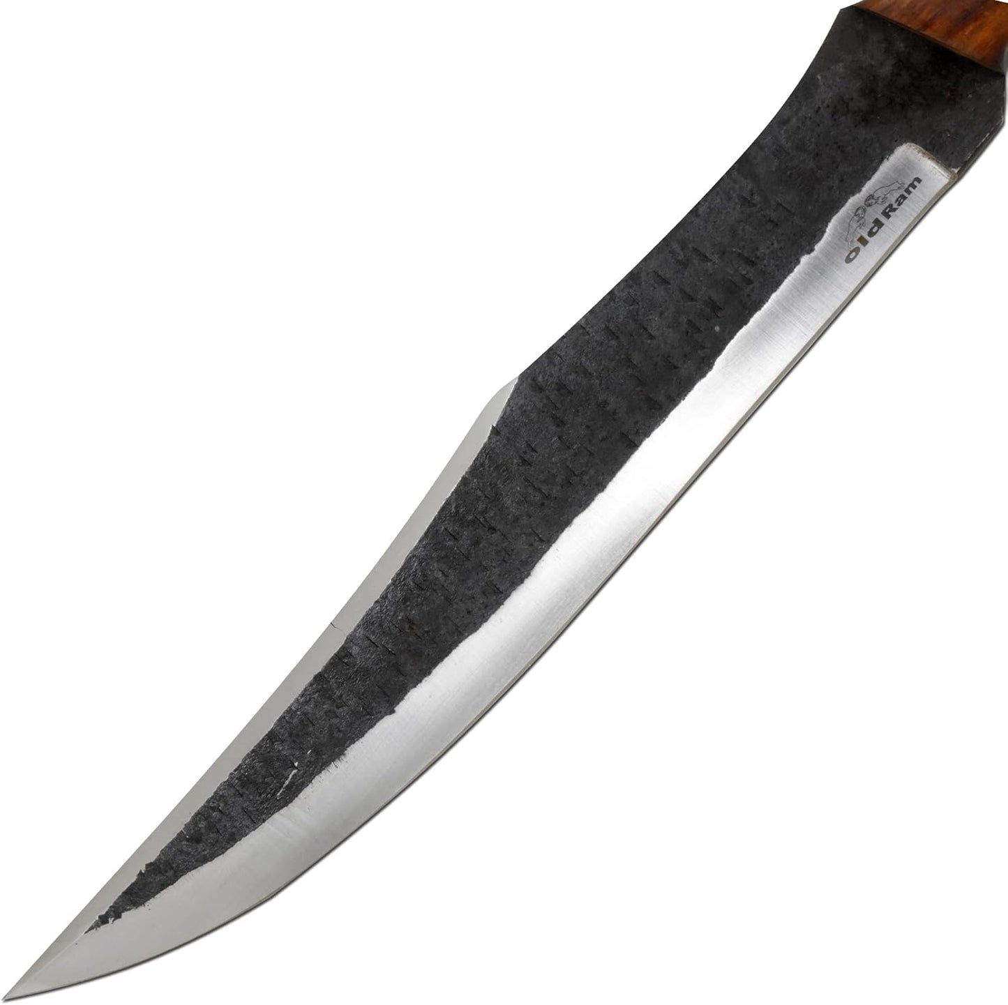 Fixed-Blade Full Tang 1075 High-Carbon-Steel Blade Hunting-Machete for Cutting Splitting (Brown-1)