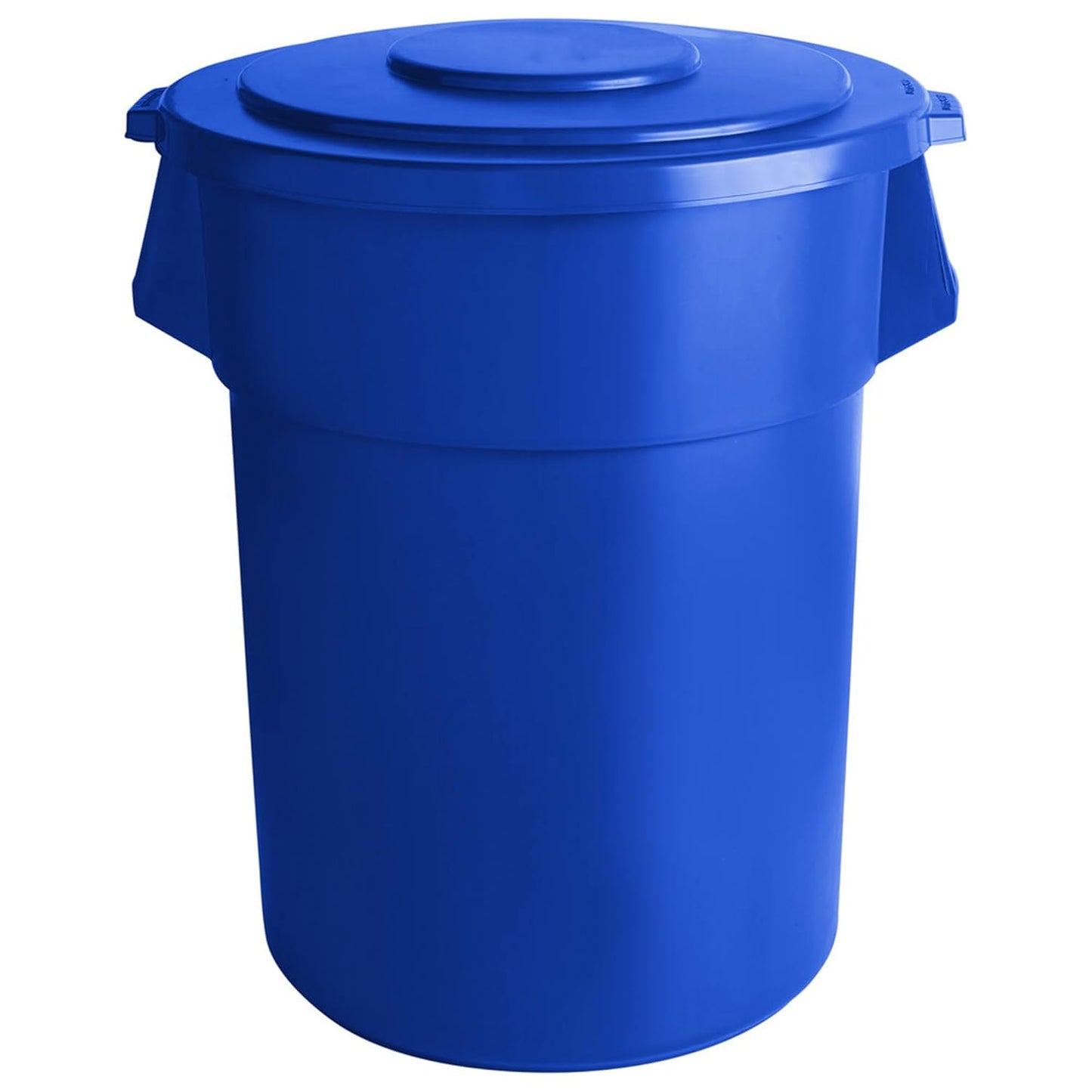 PRO&Family Trash can with Lid Round Ingredient Storage Containers Recycling Bin Kitchen Garbage Can Office Garbage Can Trash Barrel Plastic Barrel Yard Waste Bin Outdoor Trashcan (Blue, 55 Gallon)