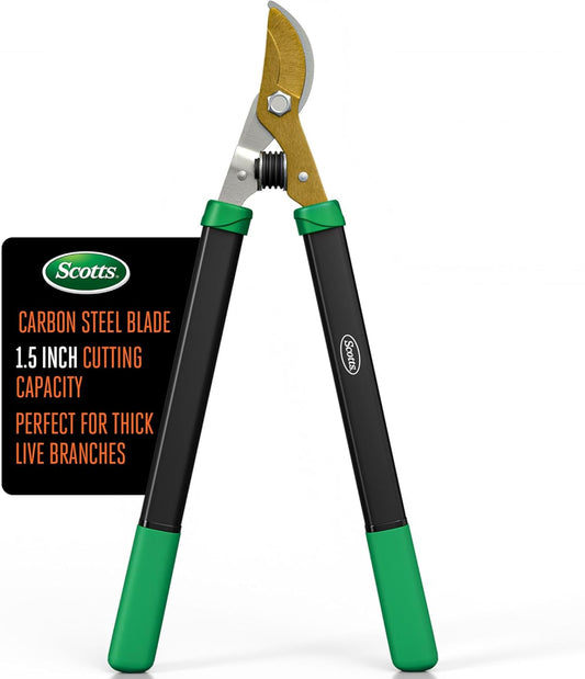 Scotts 21 in. Bypass Lopper for Tree Branch Trimming and Pruning – Heavy-Duty Branch Cutter with Ultra-Sharp Carbon Steel Blade, 1.5 in. Cutting Capacity and Comfort Grip Handles