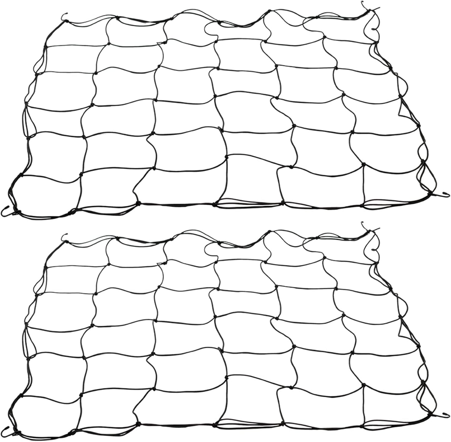 2 Pack Grow Tent Net Trellis Netting 4x4Ft Elastic Trellis Netting Includes 8 Iron Hooks Flexible Net Trellis for Grow Tents a Total of 36 Holes (Black)