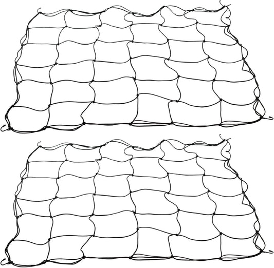 2 Pack Grow Tent Net Trellis Netting 4x4Ft Elastic Trellis Netting Includes 8 Iron Hooks Flexible Net Trellis for Grow Tents a Total of 36 Holes (Black)